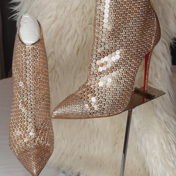 Christian Louboutin Ankle Boots, Sequin Designer Boots, Huge Discount! - Picture 15 of 15